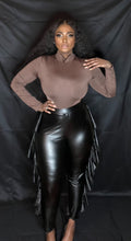 Load image into Gallery viewer, Faux Leather Pants with Side Ruffles
