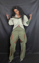 Load image into Gallery viewer, Green cut-out pants
