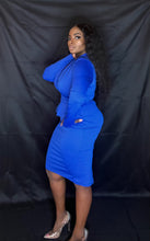 Load image into Gallery viewer, Blue Peplum Dress
