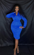 Load image into Gallery viewer, Blue Peplum Dress
