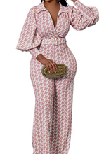 Load image into Gallery viewer, Dionne Houndstooth 2pc Pants Set
